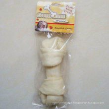 Masticar perro de 7 &quot;-8&quot; hueso nudo plano blanco para el perro